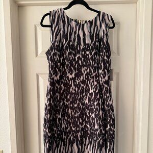 New Calvin Klein Animal Print Sheath Scuba Dress Size 12